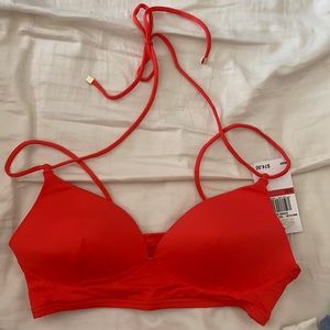 Michael Kors coral halter bikini top XS
